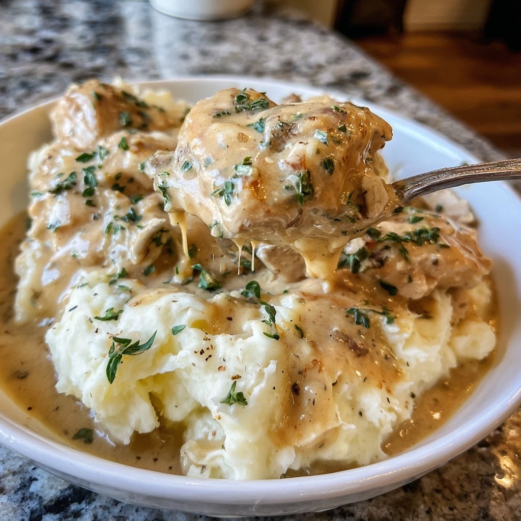Comfort Food Creamy Chicken and Mashed Potatoes