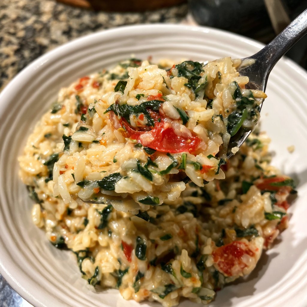 Creamy Spinach Tomato Rice