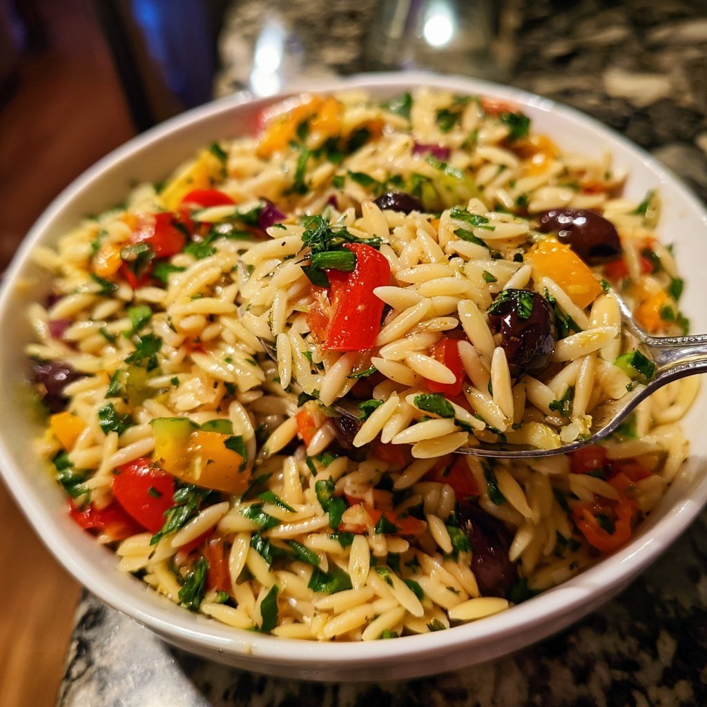 Mediterranean Orzo Salad With Herbs