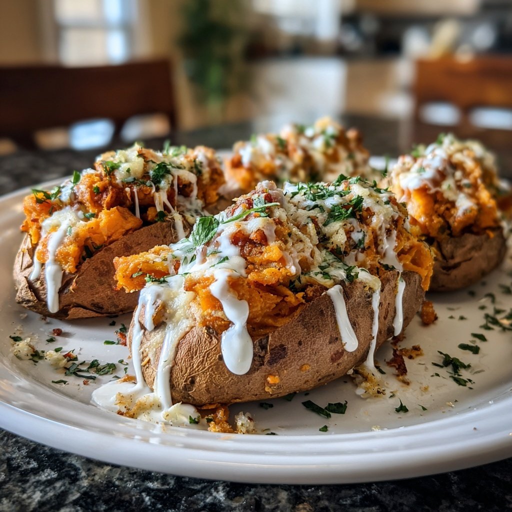 Valentine Dinner Stuffed Sweet Potatoes