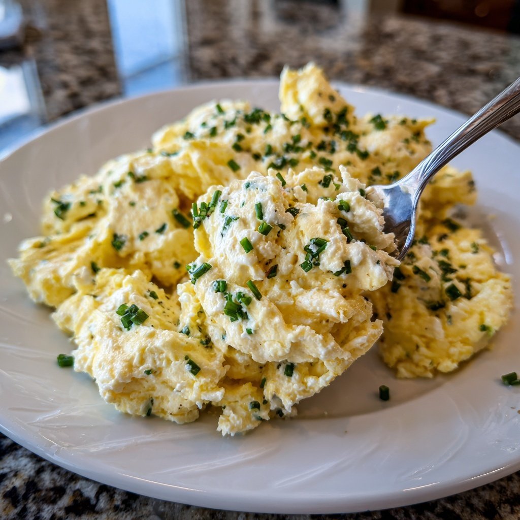 High Protein Scrambled Eggs With Cottage Cheese