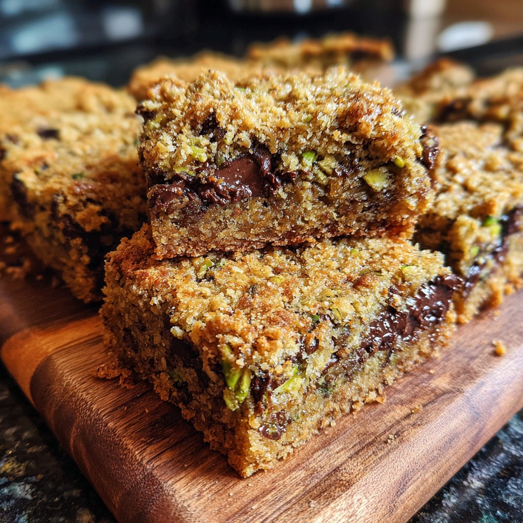 Chocolate Pistachio Oat Squares