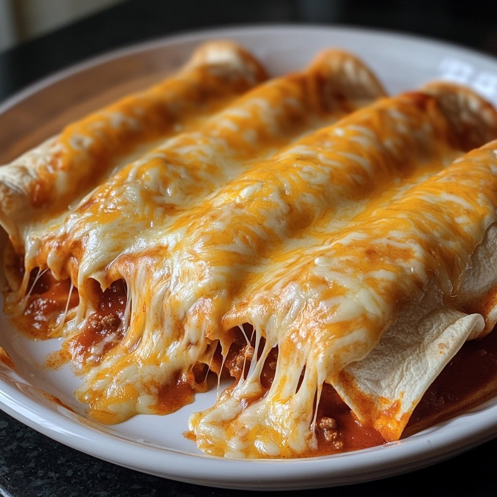 Easy Cheesy Ground Beef Enchiladas