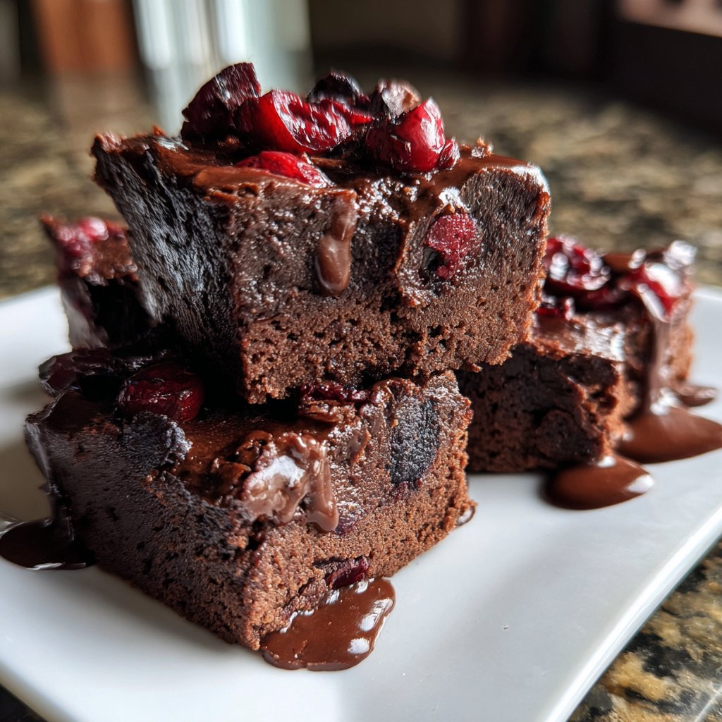 Chocolate Cherry Fudge Squares
