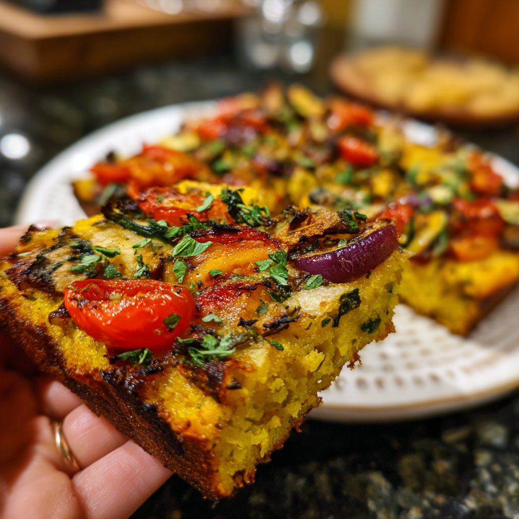 Crispy Polenta Veggie Squares