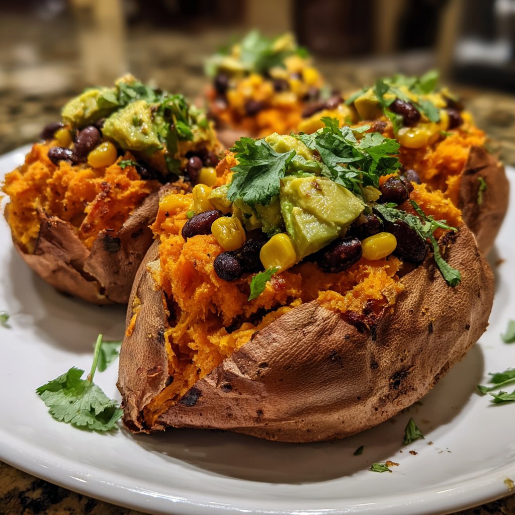 Healthy Dinner Stuffed Sweet Potatoes